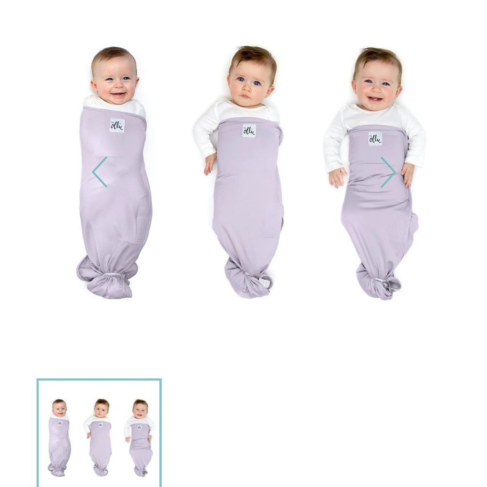 The Ollie Swaddle in Lavender with bag for washing